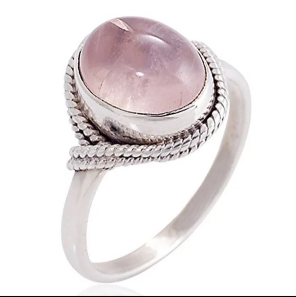 💗HP🎀Dreamy 925 Rose Quartz Ring - Picture 4 of 4